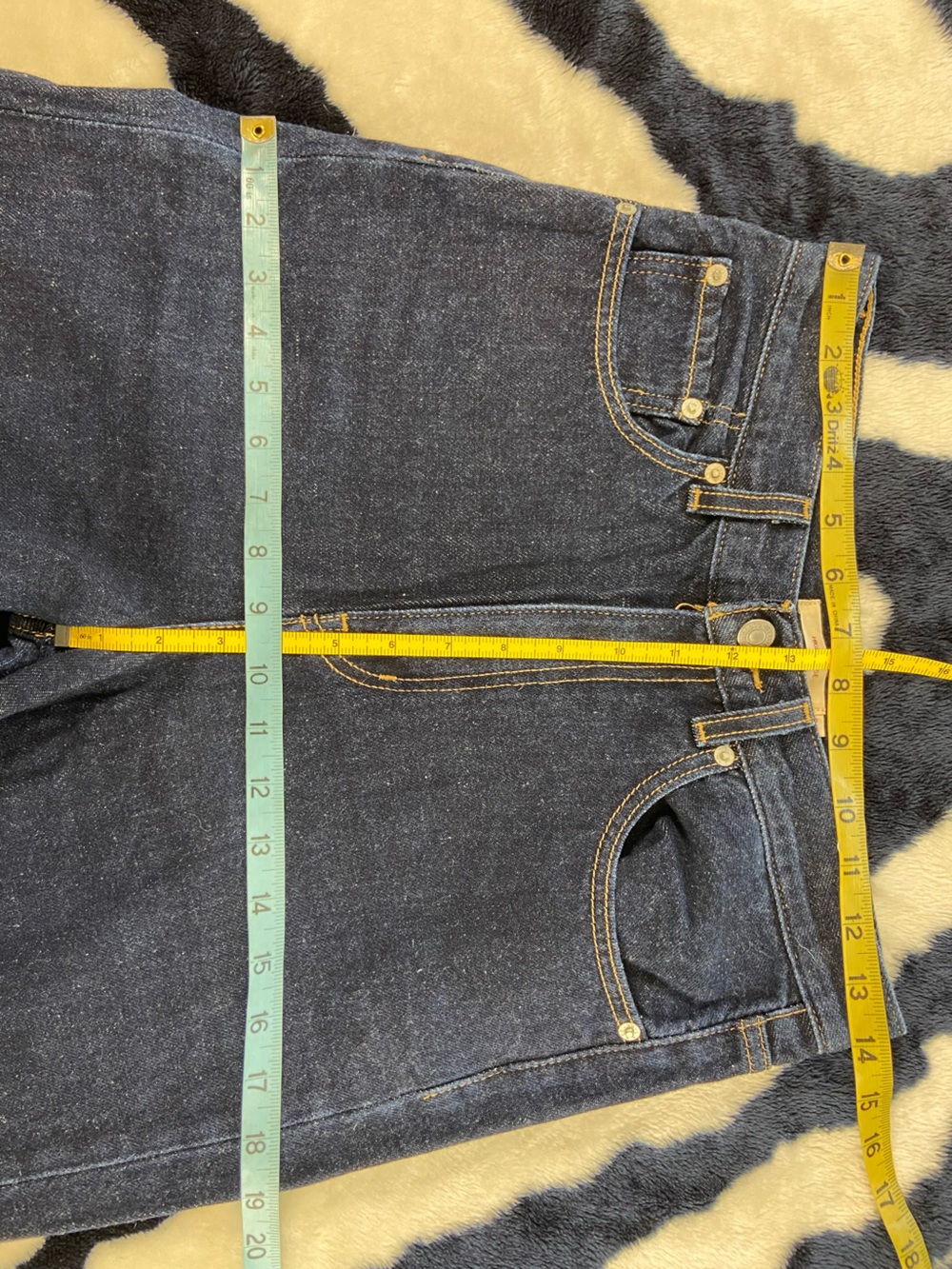 Levi's High Loose Dark Blue Wash Indigo Straight Wide Leg High-Rise Jeans Sz 27 - Picture 4 of 14